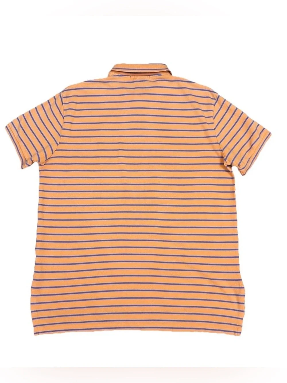 Vintage Polo Ralph Lauren Striped Polo Shirt Mens Large L Custom Fit Orange Blue